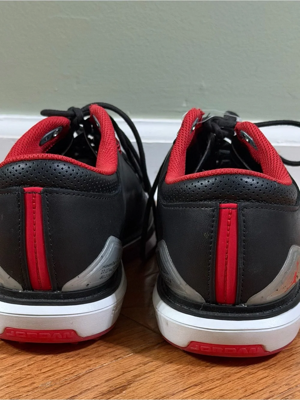 Jordan Men’s Black and Red Athletic Golf Shoes